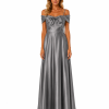 LUXURY HEAVY SATIN BOW MAXI DRESS