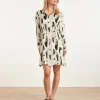 SMASHED LEMON BUTTON DOWN DRESS WITH BNW ABSTRACT PRINT