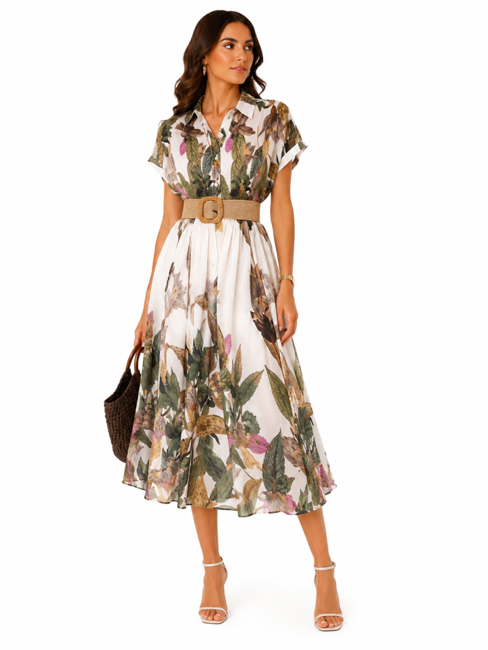 ANASTASIA+ME FLORAL MIDI DRESS  WITH LINING
