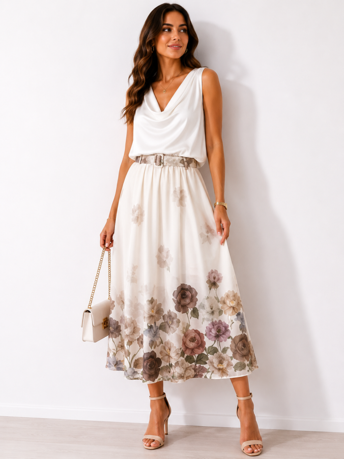 ANASTASIA+ME FLORAL MIDI SKIRT