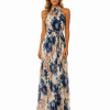 FLORAL PLEATED MAXI DRESS