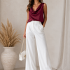 ANASTASIA+ME SATIN COWL NECK TOP