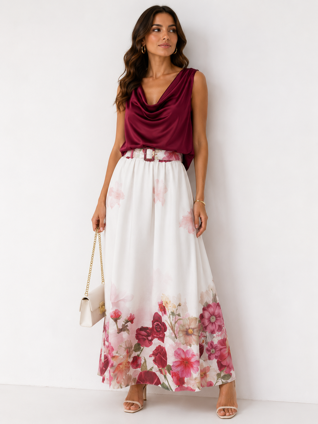 ANASTASIA+ME FLORAL MIDI SKIRT