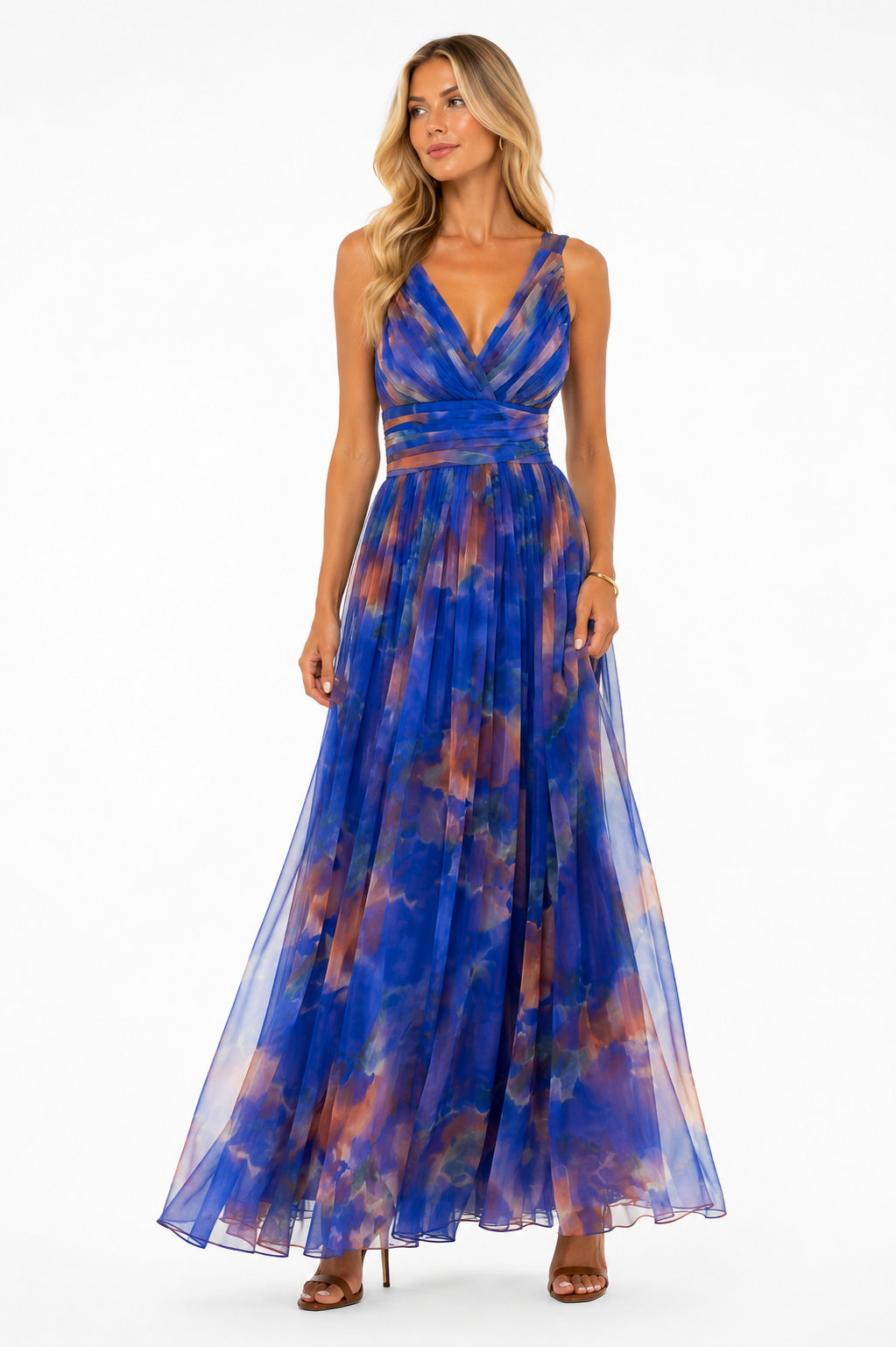 ETHEREAL PRINTED TULLE  DRESS