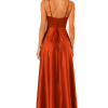 SATIN CORD-UP BACK MAXI DRESS