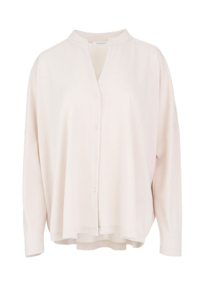 PHILOSOPHY CUPRO PIQUE OVERSIZED SHIRT
