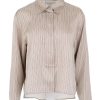 PHILOSOPHY SATIN STRIPES CROPPED TOP