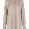PHILOSOPHY SATIN STRIPES OVERSIZED SHIRT