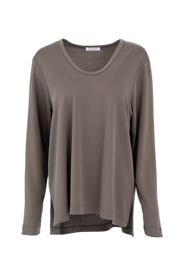 PHILOSOPHY CUPRO PIQUE V NECK TOP
