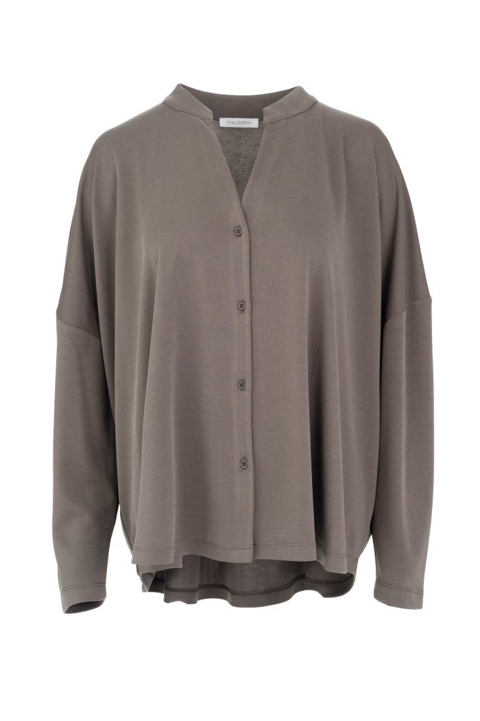 PHILOSOPHY CUPRO PIQUE OVERSIZED SHIRT