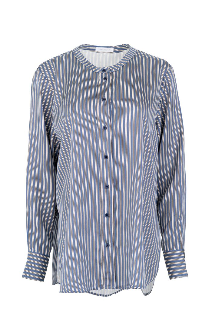 PHILOSOPHY SATIN STRIPES OVERSIZED SHIRT