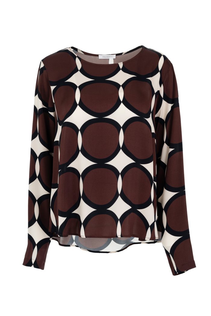 PHILOSOPHY SATIN PRINT TOP