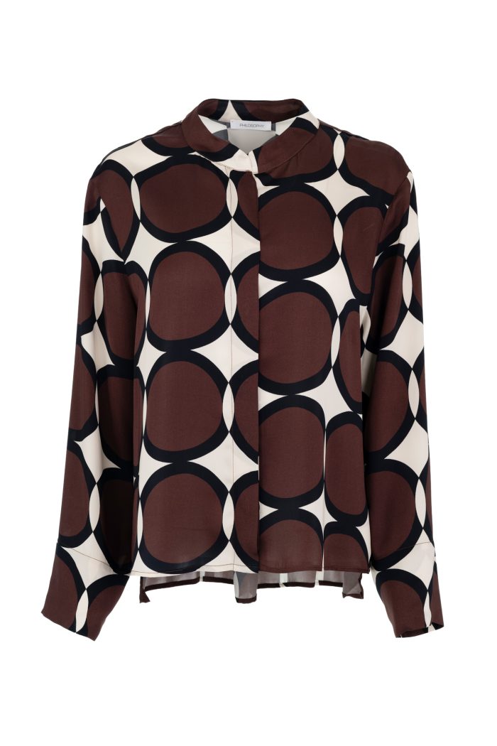 PHILOSOPHY SATIN PRINT TOP