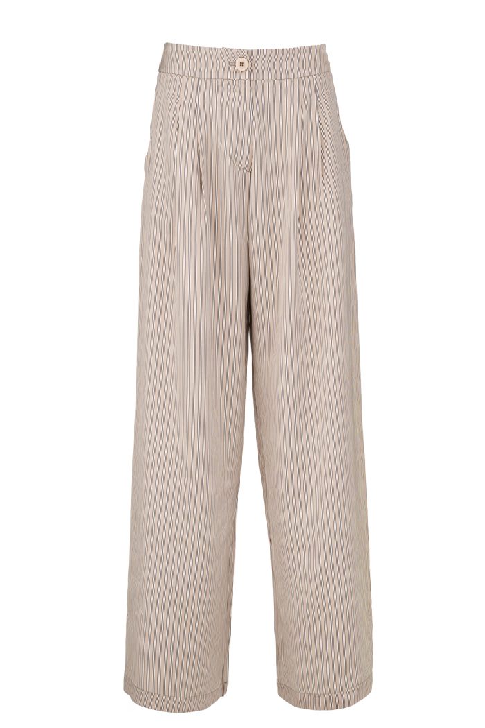 PHILOSOPHY SATIN STRIPES WIDE LEG PANTS