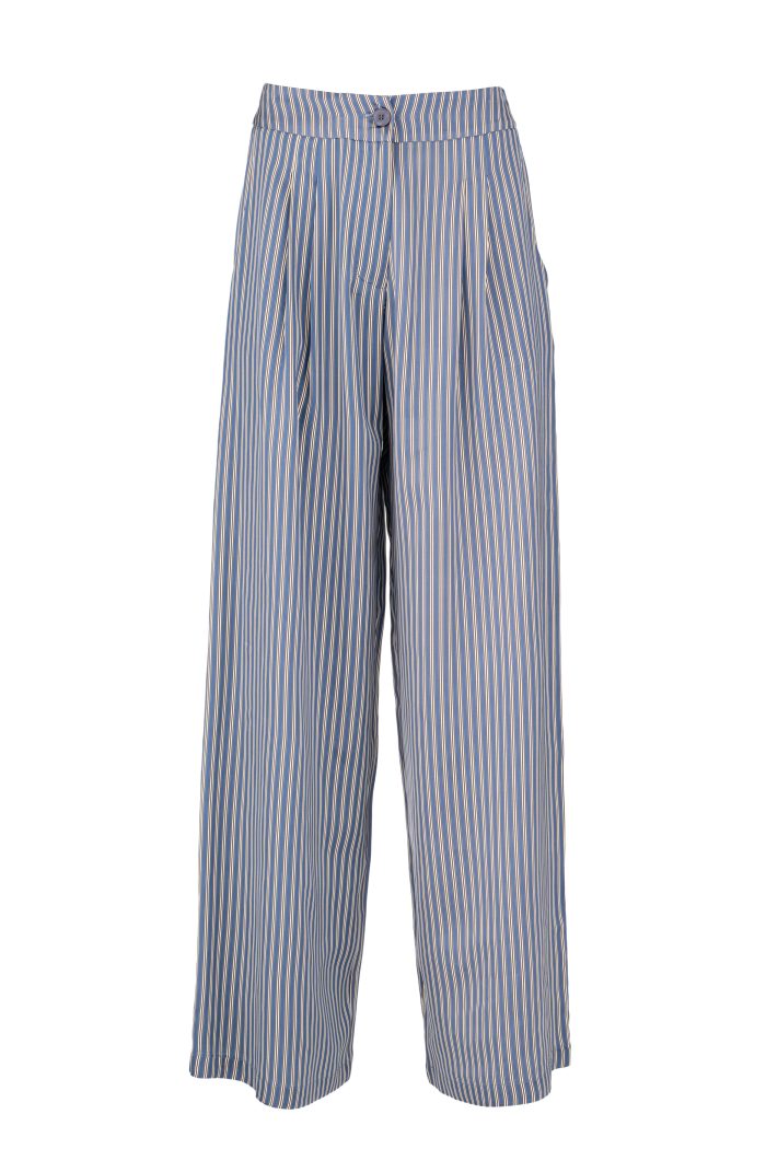 PHILOSOPHY SATIN STRIPES WIDE LEG PANTS