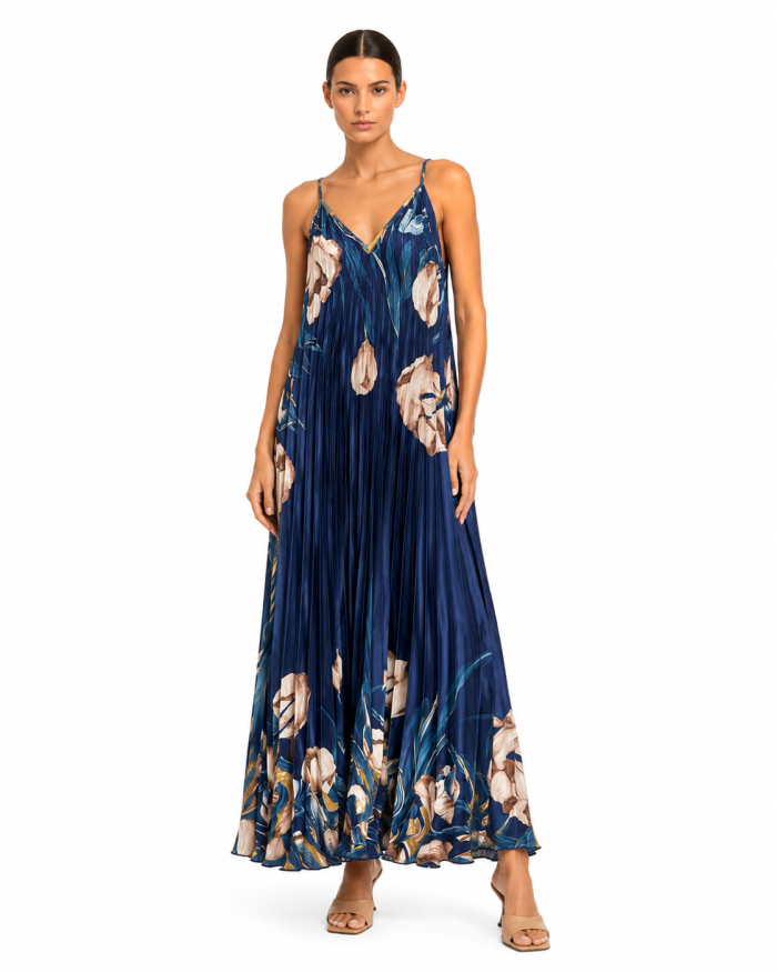 ANASTASIA+ME FLOWING PLEATED MAXI DRESS