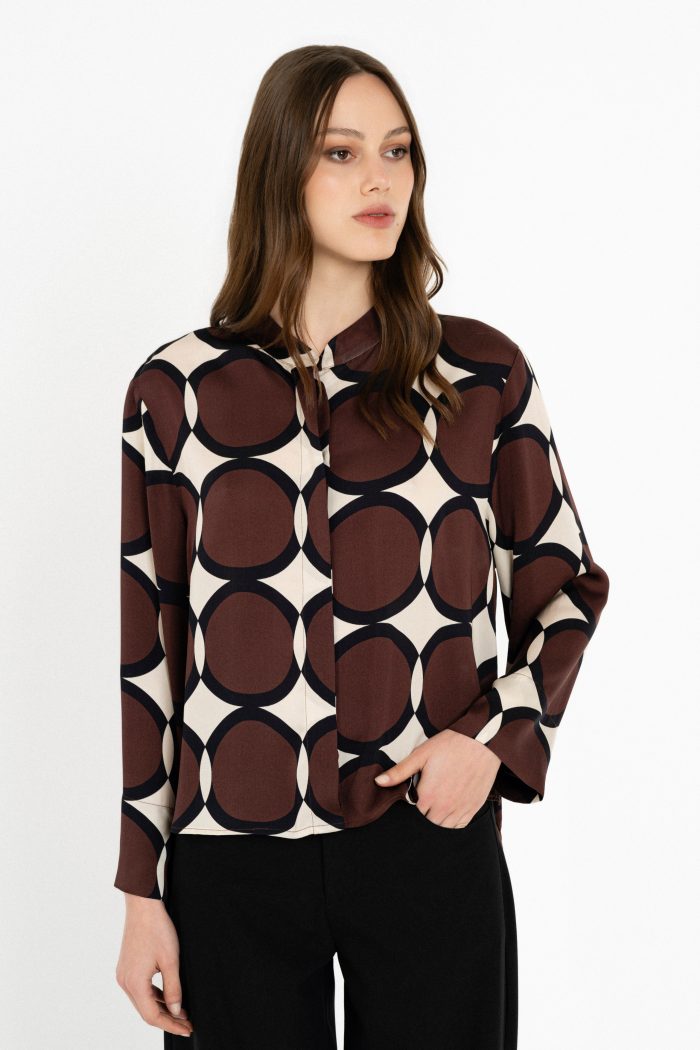 PHILOSOPHY SATIN PRINT TOP