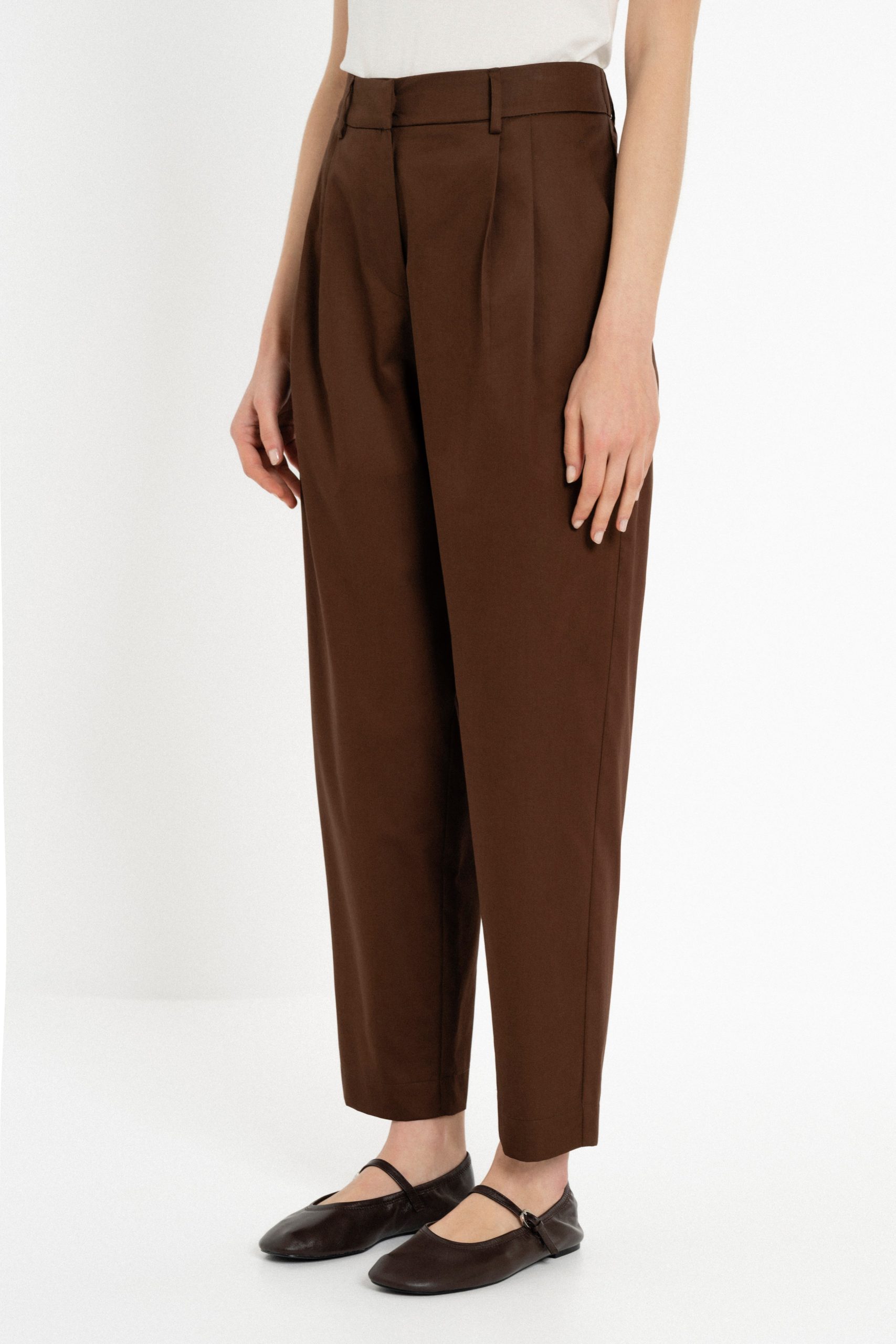 PHILOSOPHY POPLIN PLEATED PANTS