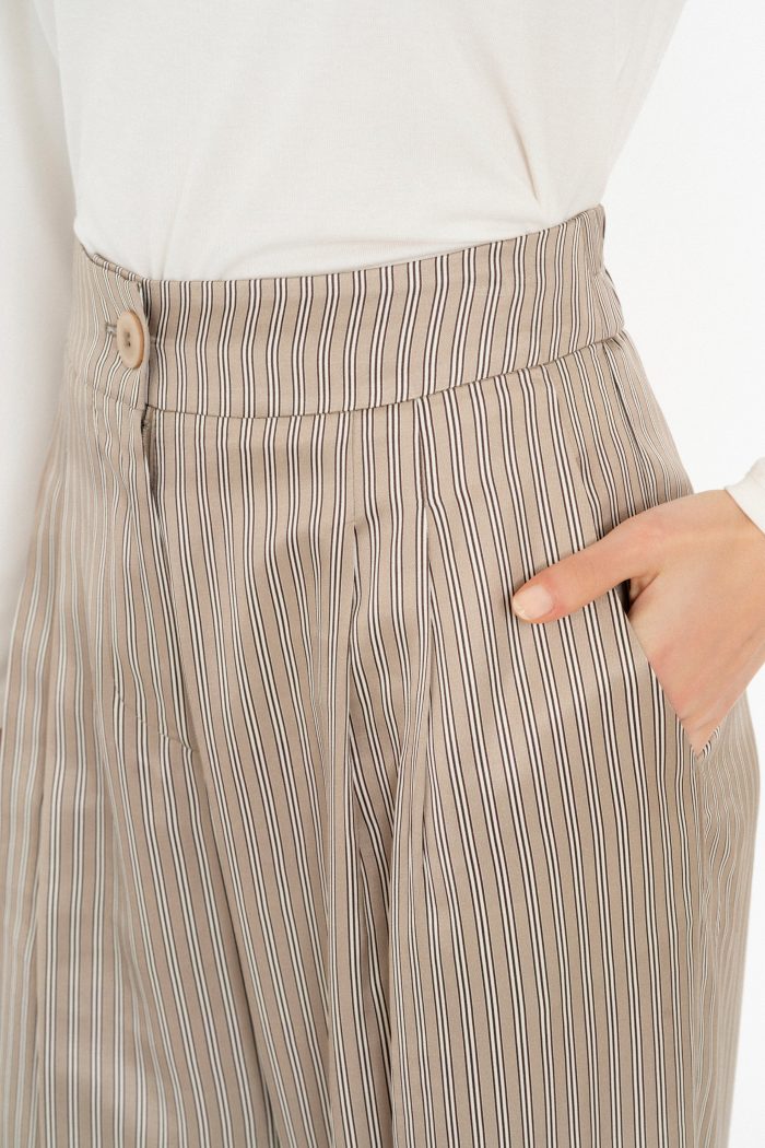 PHILOSOPHY SATIN STRIPES WIDE LEG PANTS