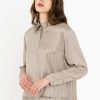 PHILOSOPHY SATIN STRIPES CROPPED TOP