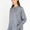 PHILOSOPHY SATIN STRIPES OVERSIZED SHIRT