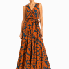 7587 ΠΟΡΤ ANASTASIA +ME ABSTRACT PRINT WRAP MAXI DRESS