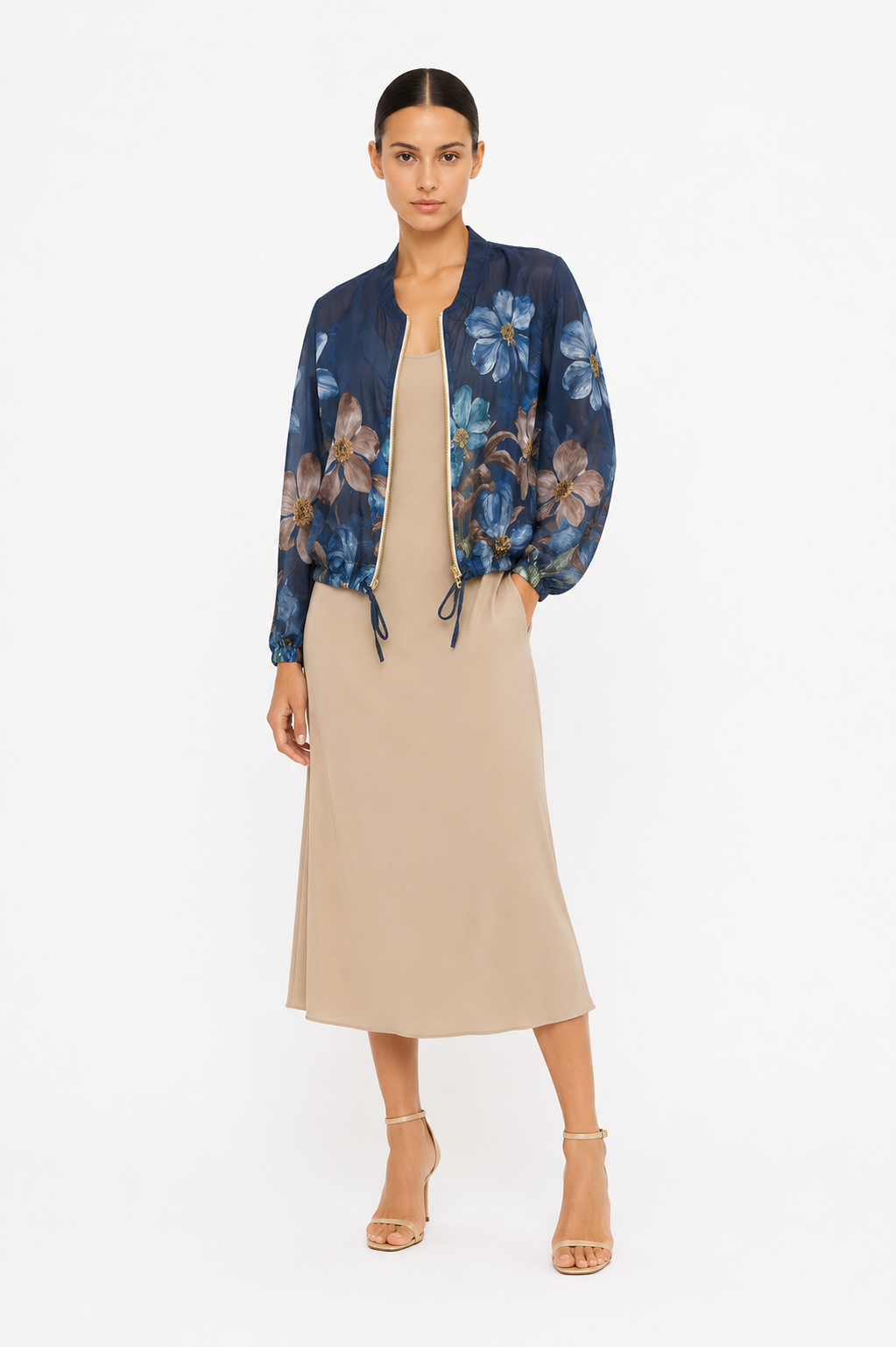 ANSTASIA+ME FLORAL LIGHTWEIGHT BOMBER JACKET