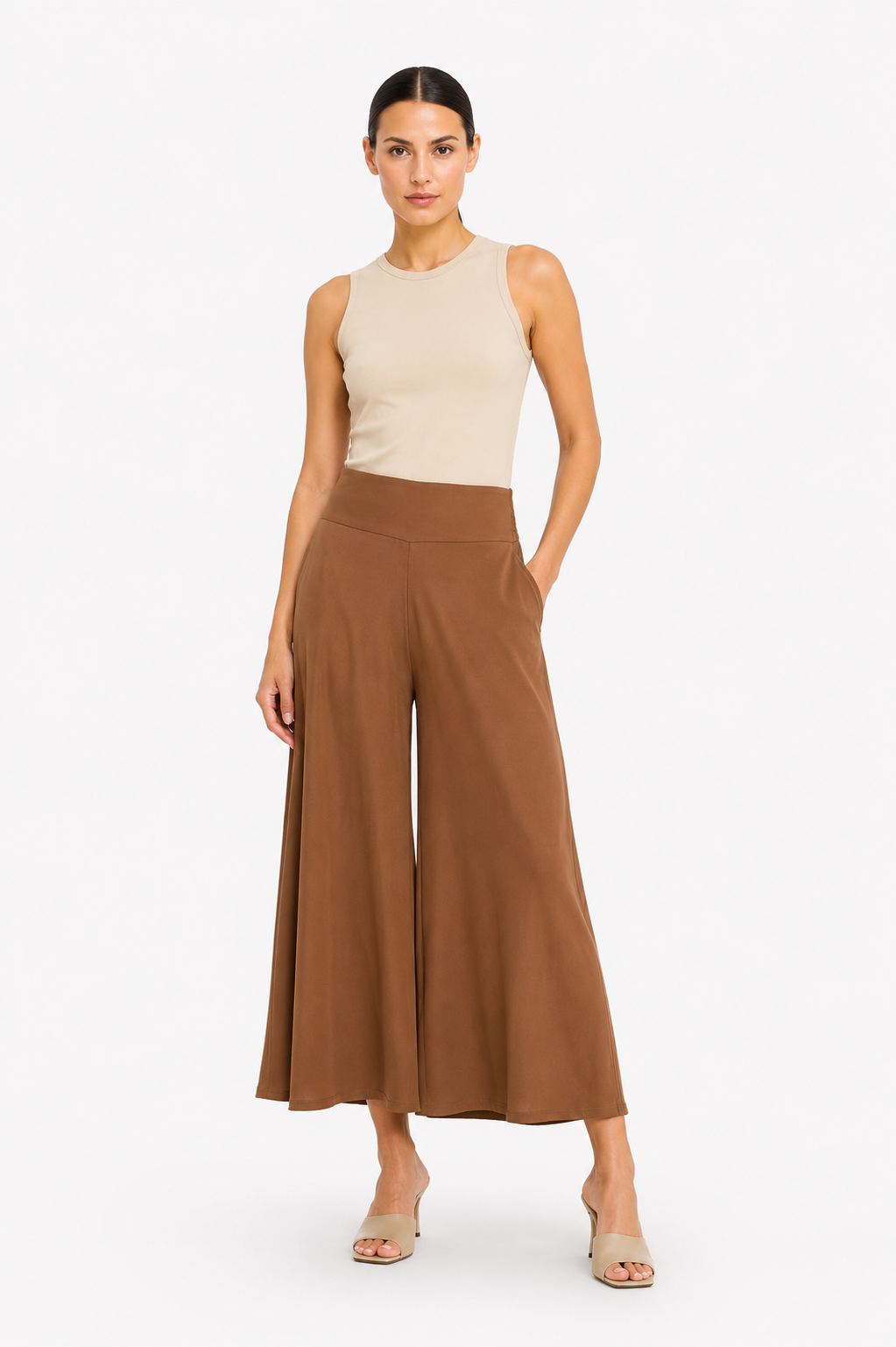 ANASTASIA+ME WIDE-LEG ELASTIC WAIST TROUSERS