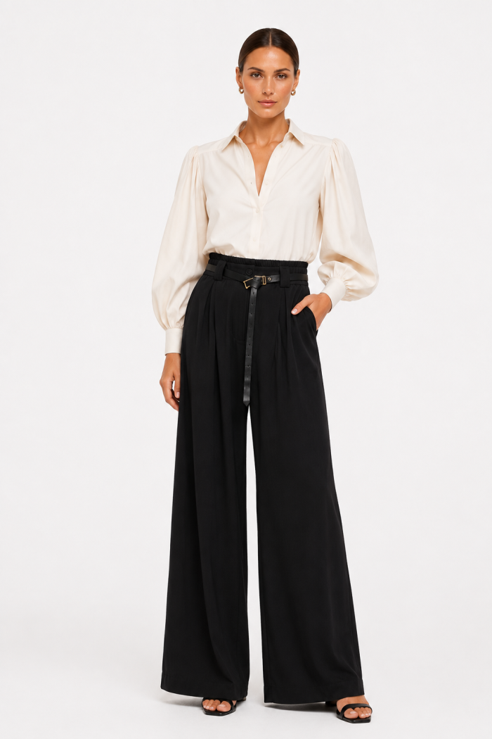 ANASTASIA+ME WIDE-LEG TROUSERS WITH BELT