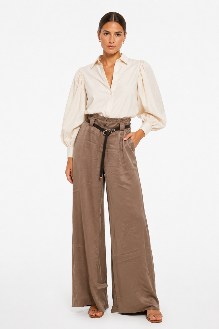 ANASTASIA+ME WIDE-LEG TROUSERS WITH BELT