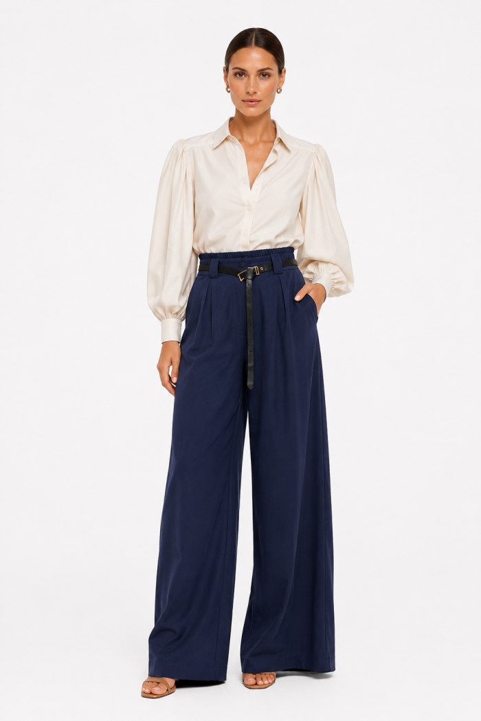 ANASTASIA+ME WIDE-LEG TROUSERS WITH BELT