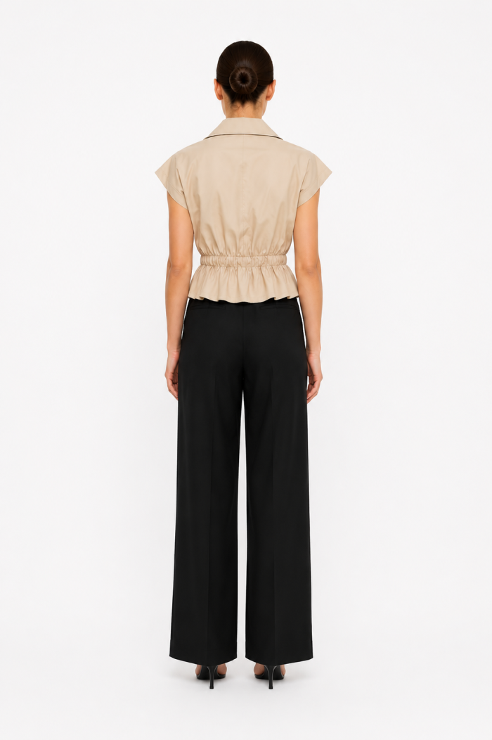 ANASTASIA+ME ZIP-UP PEPLUM SHIRT
