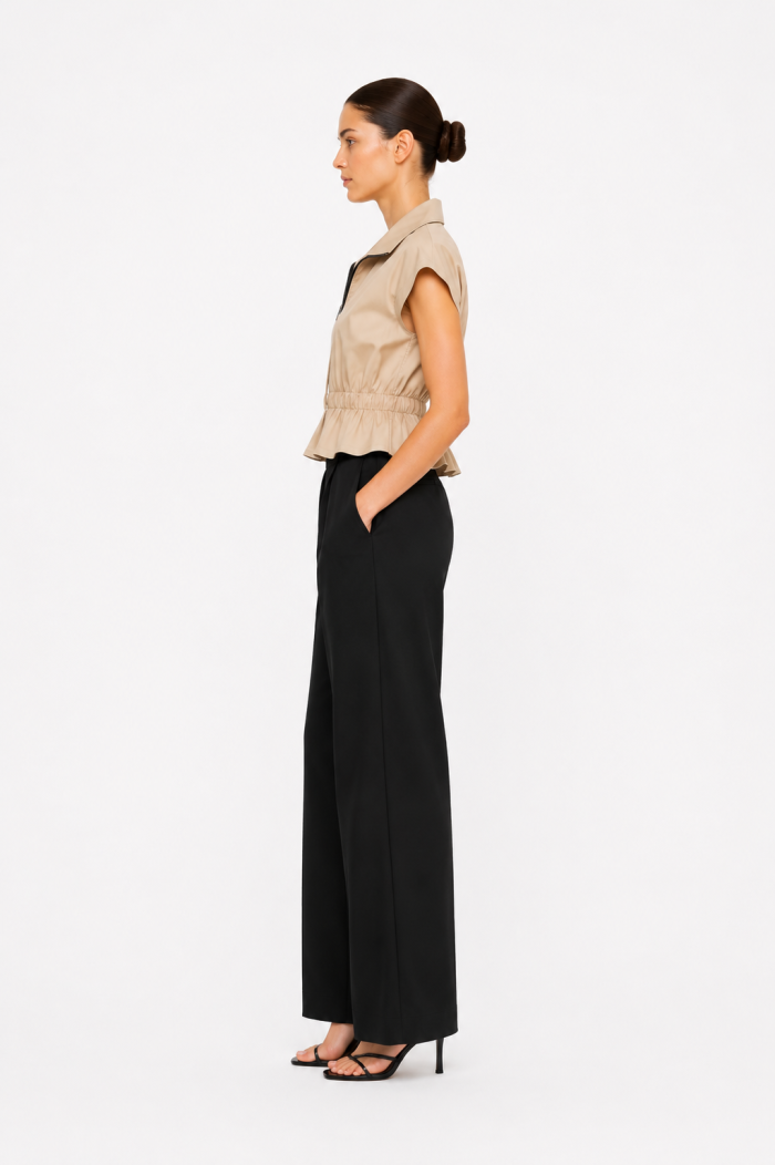 ANASTASIA+ME ZIP-UP PEPLUM SHIRT