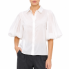 YAGE15233. WHITE ANASTASIA+ME SHEER PUFF SLEEVE SHIRT