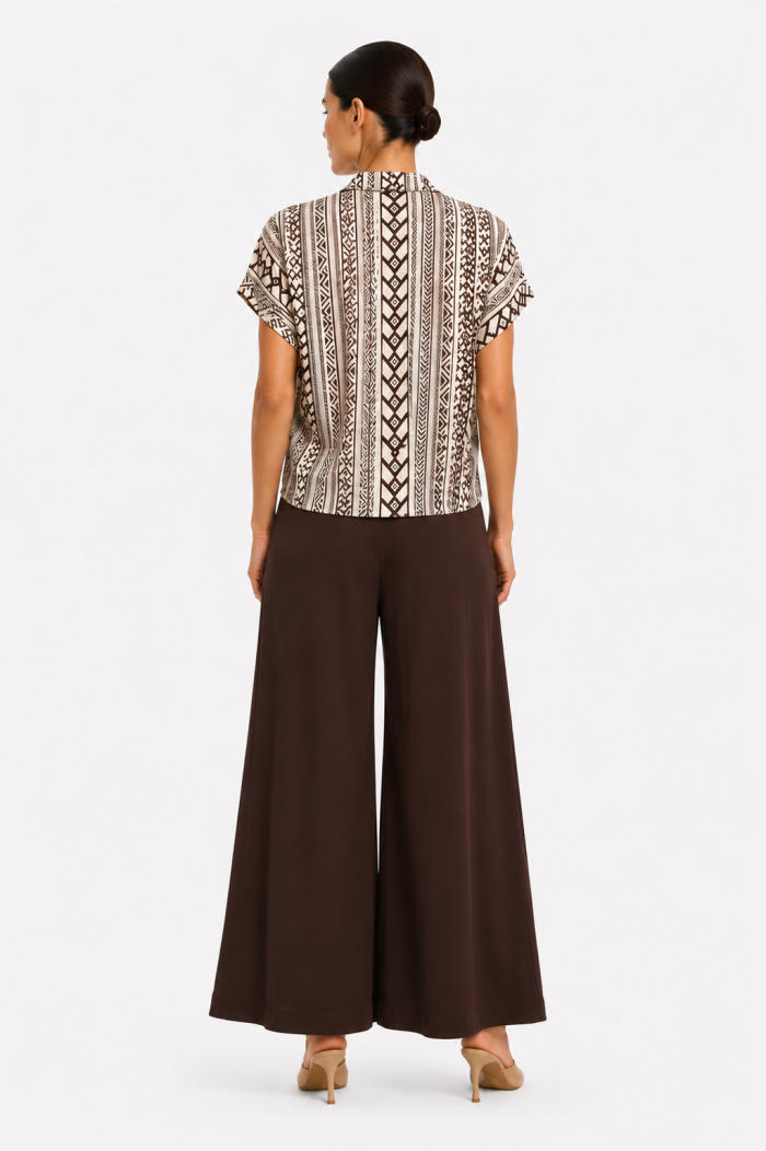 ANASTASIA+ME GEOMETRIC PRINT TIE-FRONT SHIRT