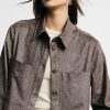 PLEASE CROPPED SHIRT JACKET WITH FRONT PATCH POCKETS