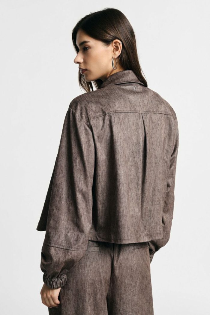PLEASE CROPPED SHIRT JACKET WITH FRONT PATCH POCKETS