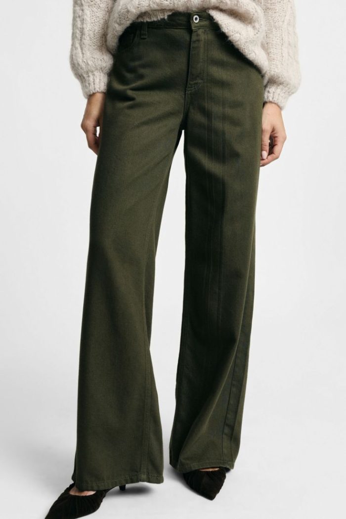 PLEASE FIVE POCKETS WIDE STRAIGHT LEG TROUSERS