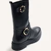 GIOSEPPO BLACK BIKER LEATHER BOOTS
