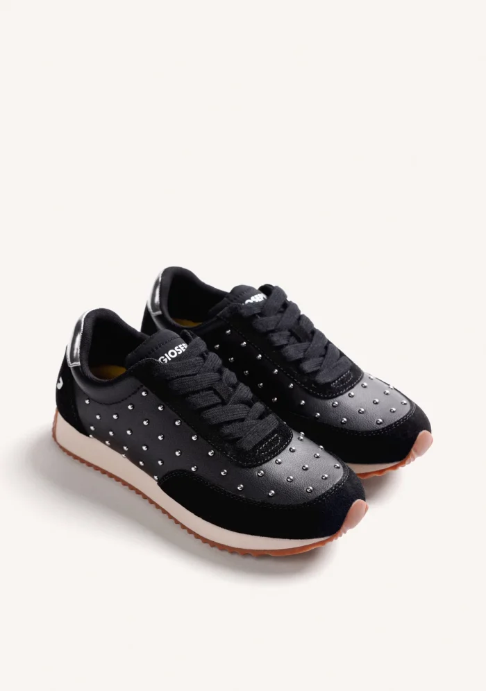 GIOSEPPO BLACK STUDDED SNEAKERS