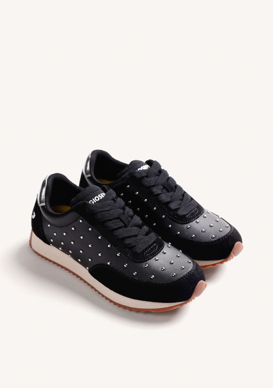 GIOSEPPO BLACK STUDDED SNEAKERS