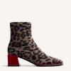 GIOSEPPO ELASTIC ANIMAL PRINT ANKLE BOOTS