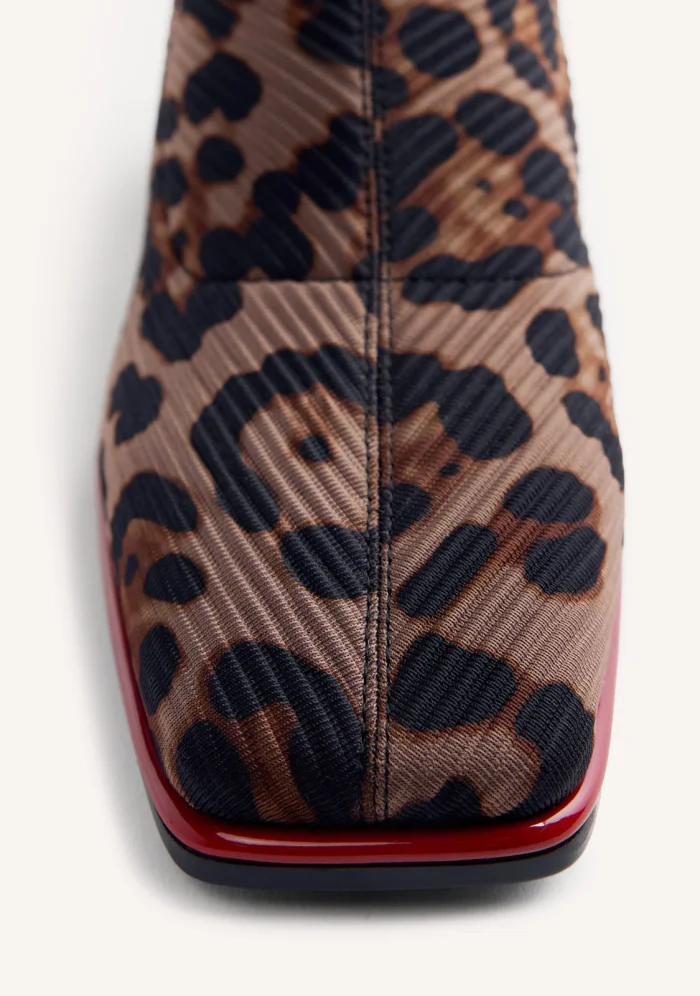 GIOSEPPO ELASTIC ANIMAL PRINT ANKLE BOOTS