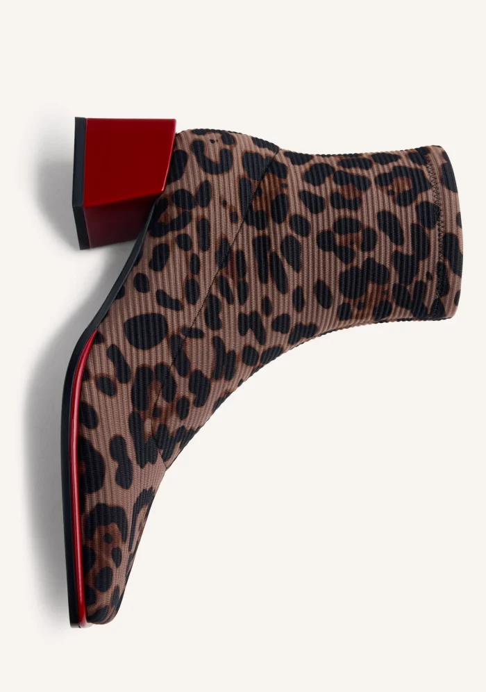 GIOSEPPO ELASTIC ANIMAL PRINT ANKLE BOOTS