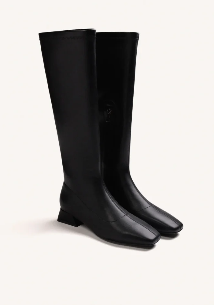GIOSEPPO BLACK ELASTIC HIGH BOOTS