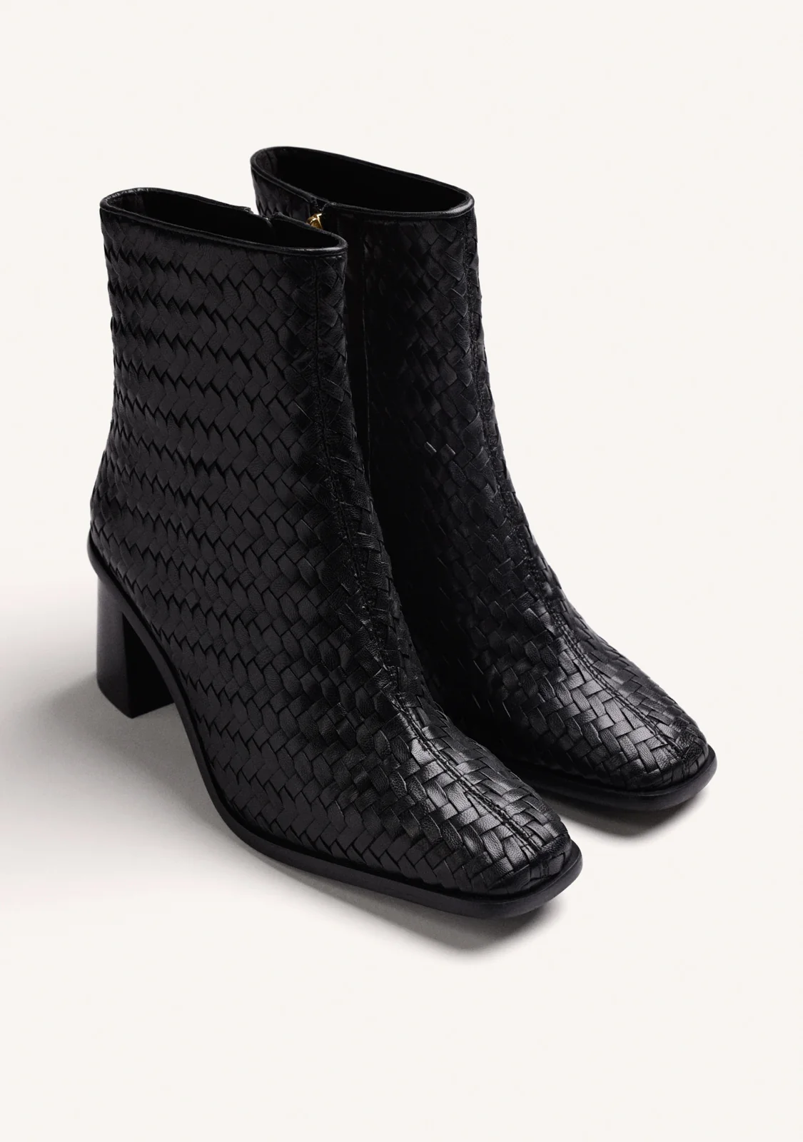80834_NEGRO_02 GIOSEPPO BLACK WOVEN LEATHER ANKLE BOOTS