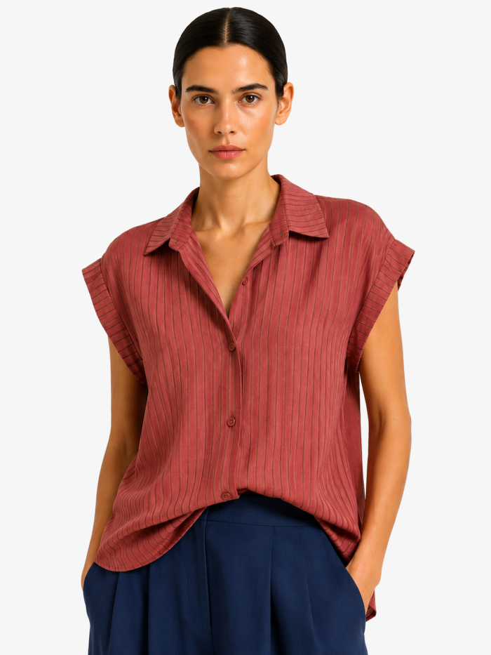 BORD ANASTASIA+ME STRIPED SLEEVELESS SHIRT