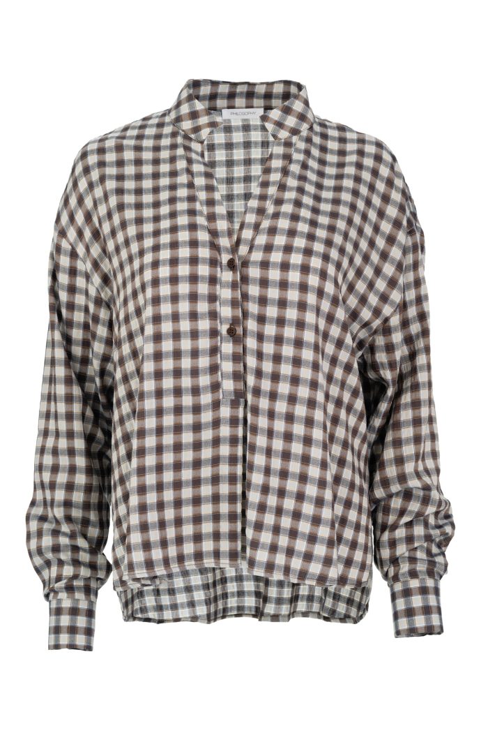 PHILOSOPHY PLAID TOP