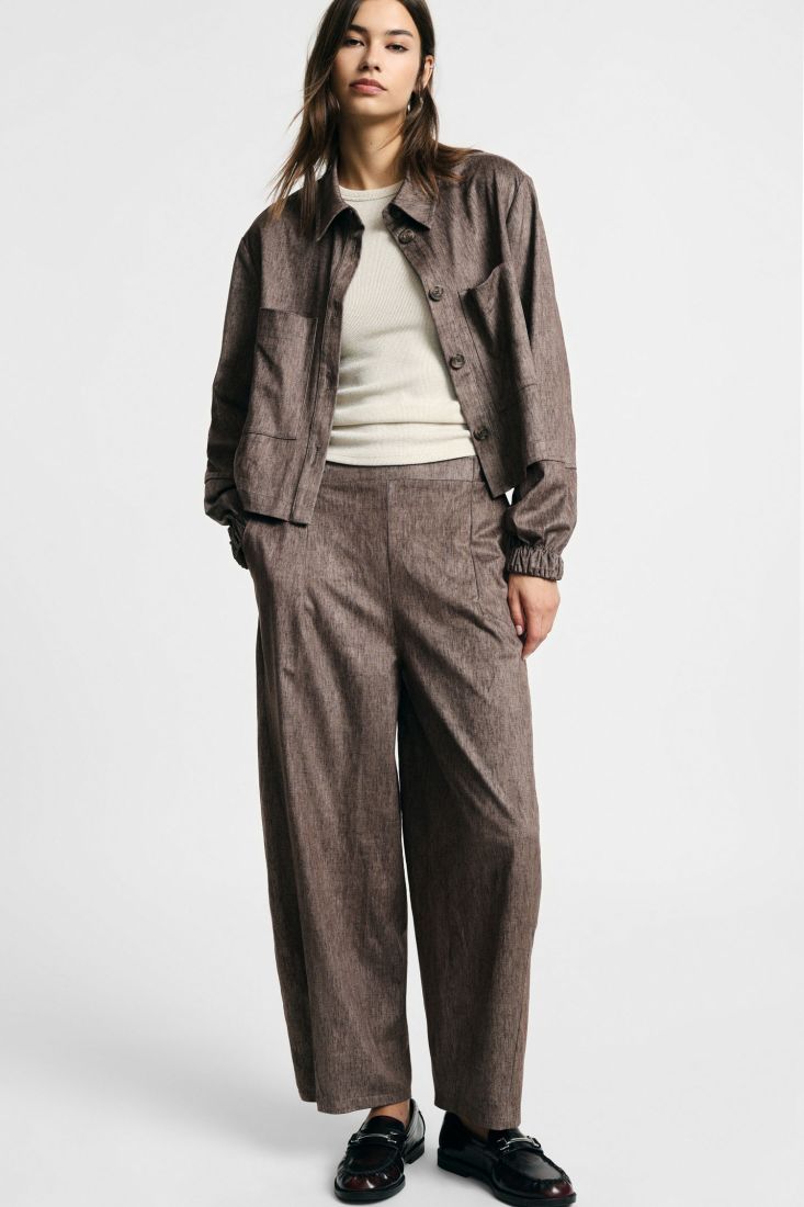 01880_P3UNEKN000_IF PLEASE PALAZZO TROUSERS HIGHT WAIST WITH PLEATS