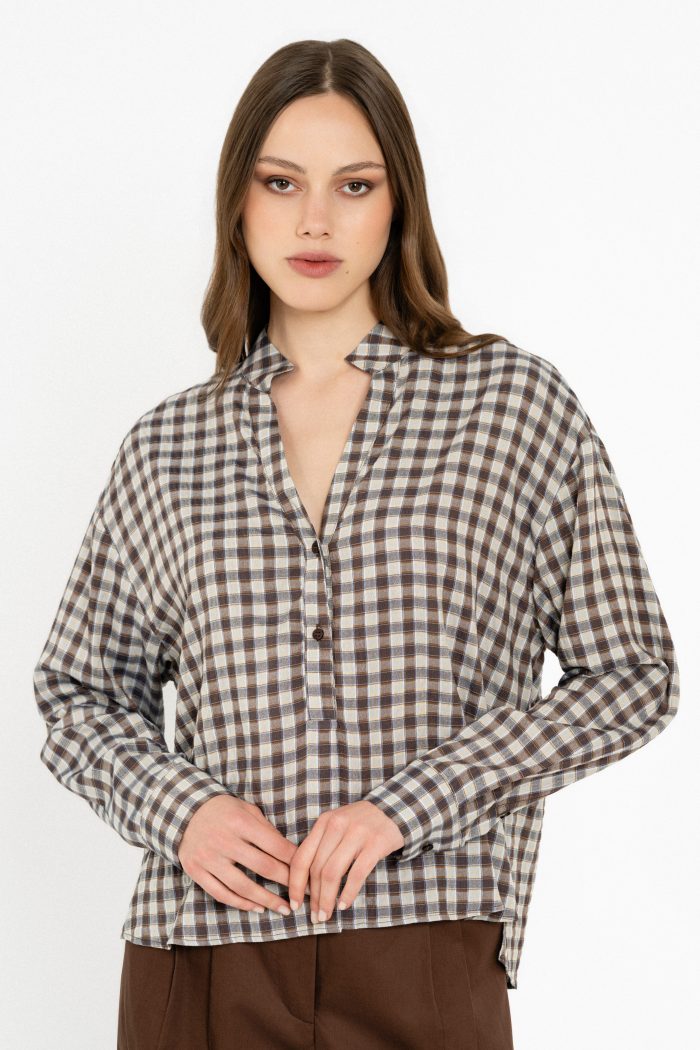 PHILOSOPHY PLAID TOP